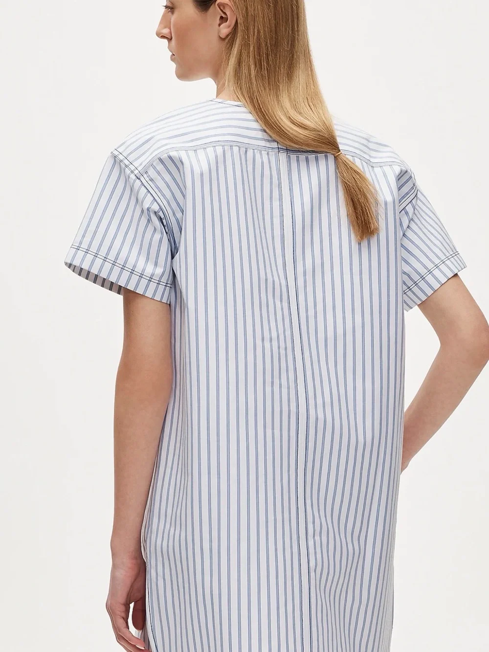 J. Crew - Pullover dress in striped structured cotton poplin